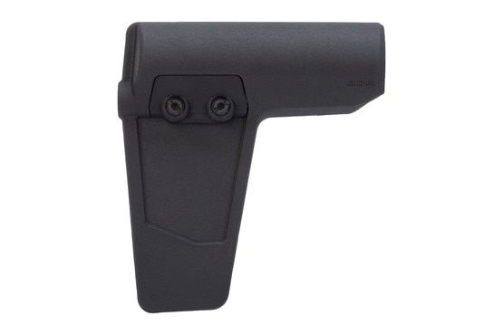 Non-adjustable black pistol brace.